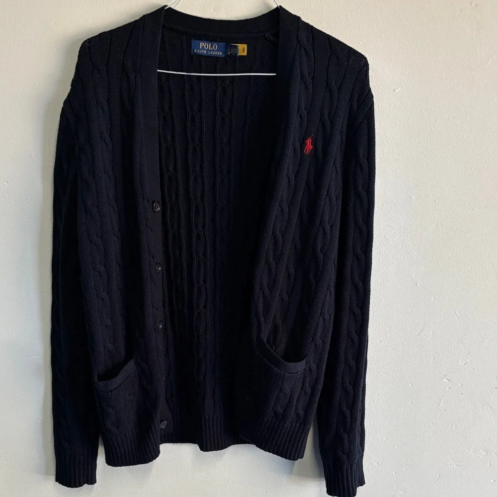 Polo Ralph Lauren logo-embroidered cable-knit cardigan